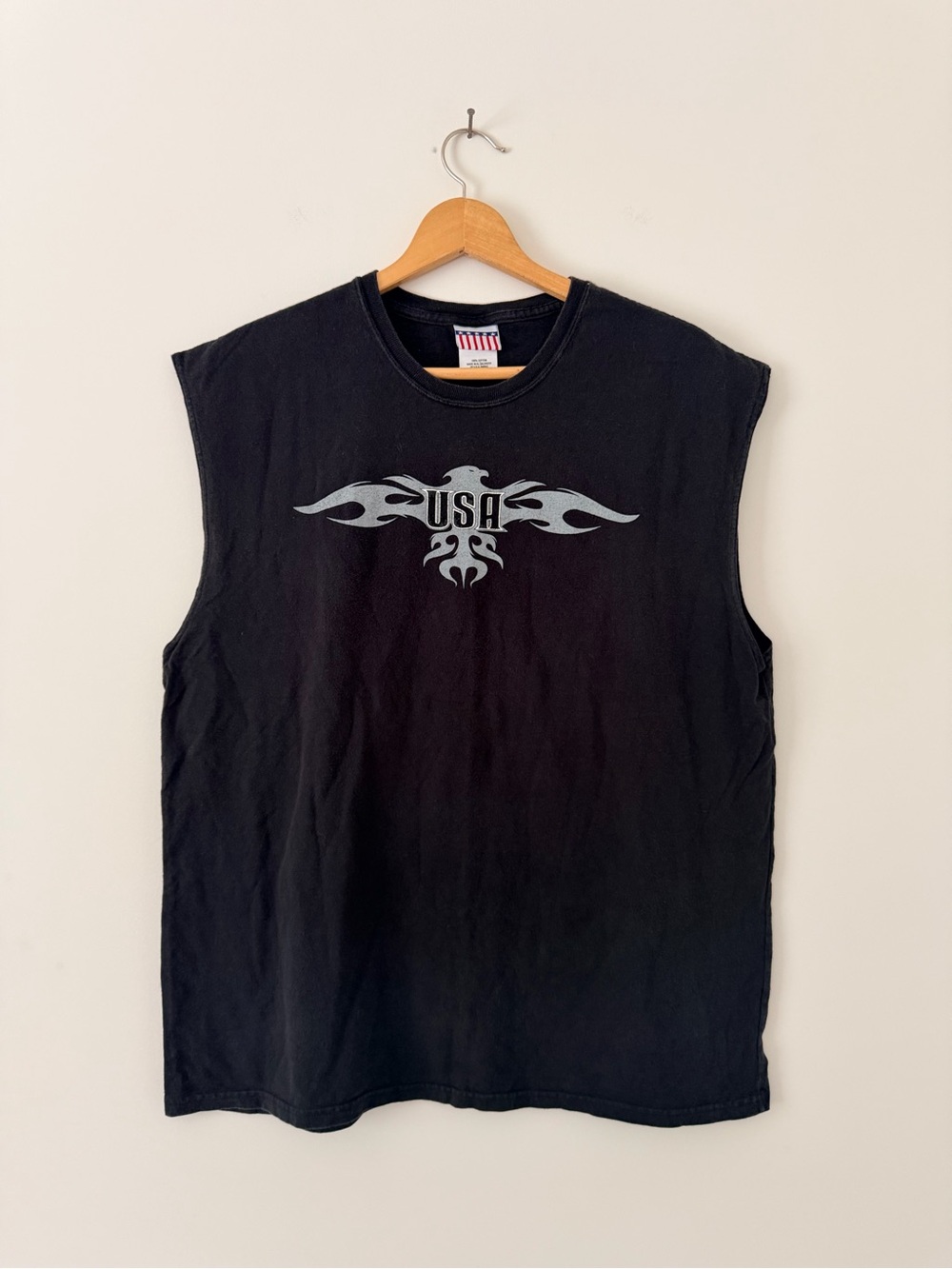 Vintage 90s USA Black Biker Muscle Tee
